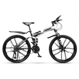 KXDLR Fahrräder KXDLR Erwachsene Mountain Bike 26" Full Suspension 24 Geschwindigkeit Herren Fahrrad Mountainbike High-Carbon Stahlzargen, Weiß