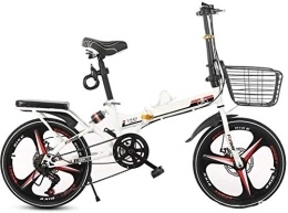 L.HPT Fahrräder L.HPT 20-Zoll-Faltgeschwindigkeits-Mountainbike - Stoßdämpfer-Scheibenbremsenfahrrad mit Variabler Geschwindigkeit Erwachsene Studentinnen Ultraleichter tragbarer Mini, Weiß (Farbe: Weiß)
