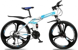 LAMTON Fahrräder LAMTON Folding Variable Speed 26 Zoll Mountainbike, High Carbon Stahlrahmen Off Road-Fahrrad-Herrenrad fr einen Weg, Trail und Gebirge (Farbe : Blau, Gre : 30 Speed)