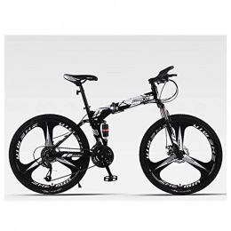 LHQ-HQ Falträder LHQ-HQ Outdoor-Sport Folding Mountainbike 24-Gang-Fahrrad Full Suspension MTB Faltbarer Rahmen 26" 3 Spoke Wheels Outdoor-Sport Mountainbike (Color : Black)