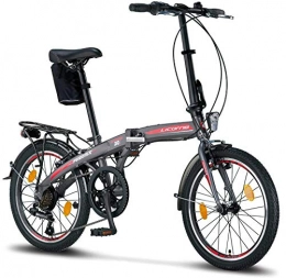 Licorne Bike Fahrräder Licorne Bike Phoenix, 20 Zoll Aluminium-Faltrad-Klapprad, Faltfahrrad-Herren-Damen, 7 Gang Shimano Kettenschaltung - Folding City Bike, Alu-Rahmen, Abdeckung, StVZO, Vorderlampe, Hinterlampe