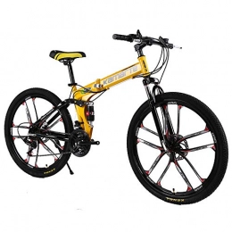 LIU Falträder liu Bike Adult Damping Mountainbike, Doppelscheibenbremse Einrad Offroad Speed Bicycle Folding Mountainbike, 26 inch, 21 Speed