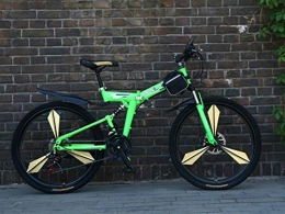 Liutao Falträder Liutao 26 Zoll Mountainbike, 21 Gänge, zusammenklappbar, Mountainbike, Doppelscheibenbremse, geeignet für Erwachsene, 26 Zoll (66 cm), Grün
