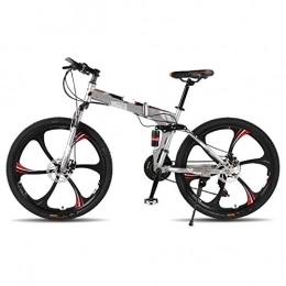 Liutao Falträder Liutao Mountainbike für Erwachsene, Dämpfung, Doppelscheibenbremse, ein Rad, Geländefahrrad, klappbar, Mountainbike, 26 x 17(165-175 cm), Dunkelgrau