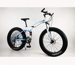 LJLYL Falträder LJLYL Faltbares Fat Tire Mountainbike-Fahrrad für Erwachsene Männer Frauen, Leichter Rahmen aus Kohlenstoffstahl und Doppelscheibenbremse, C, 24 inch 7 Speed