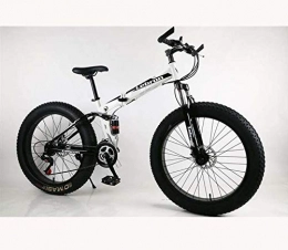LJLYL Fahrräder LJLYL Faltbares Fat Tire Mountainbike-Fahrrad für Erwachsene Männer Frauen, Leichter Rahmen aus Kohlenstoffstahl und Doppelscheibenbremse, D, 24 inch 21 Speed