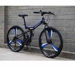 LJLYL Fahrräder LJLYL Faltbares Mountainbike für Erwachsene, Rahmen aus hohem Kohlenstoffstahl, Doppelscheibenbremse, Vollfederung für Männer, Frauen, Fahrrad, E, 26 inch 21 Speed