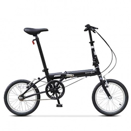 LLF Faltbares Fahrrad, 16-Zoll-Leichter Mini-Klapprad, Kleines Rad-faltendes Fahrrad for Erwachsene, Männer, Frauen, Studenten Und Kinder (Color : Black, Size : 16in)