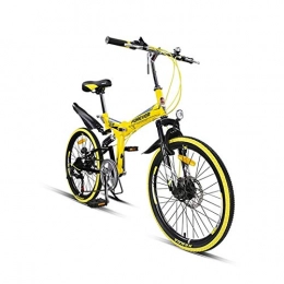 LLF Fahrräder LLF Faltbares Fahrrad, 22 Zoll Bike Lightweight Mini 7-Gang-Klappfahrrad Kleines Tragbares Fahrrad-Faltrad for Erwachsene Jugendstudenten (Color : Yellow)