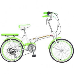 LPsweet Fahrräder LPsweet 20-Zoll-Faltrad, Leichter Aluminiumrahmen, vordere und hintere Kotflügel, Doppelscheibenbremsen-Fahrrad, Grün