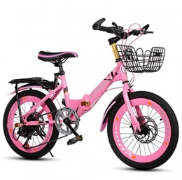 LQ&XL Fahrräder LQ&XL 18 Zoll Kinderfahrrad, mädchen-Fahrrad Faltrad Fahrrad / klappräder / klapprad / stadtrad / klappfahrrad Unisex, leicht Alu, 6 schwindigkeit, geeignet Für 8, 9, 10, 11 Jahre / pink / 18in