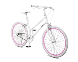 LWTOP 24-Zoll-Fahrräder für Frauen, Leichte Fashion Fahrrad Geeignet für Mädchen und Studenten,Weiß