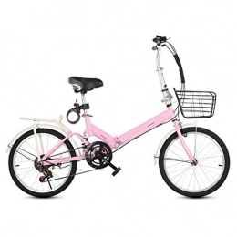 LXJ Fahrräder LXJ Falträder for Erwachsene, Leichte Citybikes for Männer Und Frauen, 20-Zoll-Räder, Höhenverstellbar, Pink Mit Variabler Geschwindigkeit