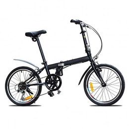 LXJ Fahrräder LXJ Leichtes Faltrad, Rahmen Aus Kohlenstoffstahl Mit 20-Zoll-Reifen, Verstellbarer Schaltlenkersitz, Unisex, Mehrzweckfahrrad (Schwarz)