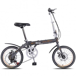 LYRONG Fahrräder LYRONG Faltrad Klapprad, Kohlenstoffstahlrahmen Fahrrad Klappfahrrad mit Schutzbleche und Komfortsattel Campingrad Citybike, 14 inch-Gray