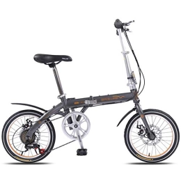 LYRONG Fahrräder LYRONG Faltrad Klapprad, Kohlenstoffstahlrahmen Fahrrad Klappfahrrad mit Schutzbleche und Komfortsattel Campingrad Citybike, 16 inch-Gray