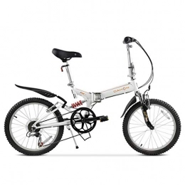 WZB Fahrräder Mountainbike, 20"Stahlrahmen mit vorderen und hinteren Kotflügeln vorne und hinten mechanische Scheibenbremse, Weiß, 20"