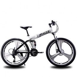 YNLRY Fahrräder Mountainbike für Herren, Langlaufrad, variable Geschwindigkeit, doppelte Stoßdämpfung, leicht, zusammenklappbar, 66 cm, 27 Gänge, junge Schüler, Erwachsene, weiblich, metall, weiß, 24 inch 27 speed