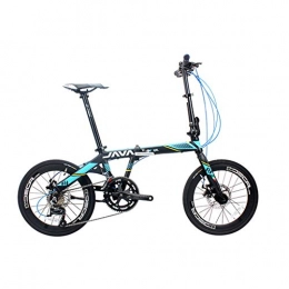 Mountainbikes Fahrrad Stoßdämpfer Fahrrad Faltrad Rennrad Fahrrad mit Variabler Geschwindigkeit Einzelfahrrad 20 Zoll 18 Schicht (Color : Blue, Size : 145 * 60 * 110cm)