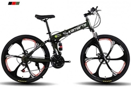 Bbhhyy Fahrräder Mountainbikes, Mountain Bike Unisex Klapprahmen, MTB Fahrrad Herrenrad Doppelaufhebung 21 / 24 / 27 / 30 Geschwindigkeit (Color : Black, Size : 24 inches)
