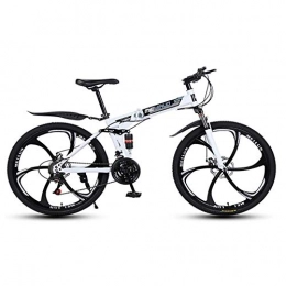 MRQXDP Fahrräder MRQXDP Mountainbike, zusammenklappbar, 27 Gänge, für Männer / Frauen, für Erwachsene, Mountainbike, 26 Zoll, weiß