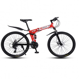MRQXDP Fahrräder MRQXDP MTB, Federgabel, Damen / Herren, für Jugendliche und Erwachsene, 26 Zoll (66 cm), Mountainbike, Leichtmetallräder mit 27 Gängen, Rot