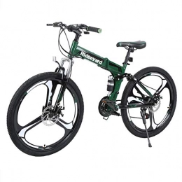MuGuang Falträder MuGuang 26 Zoll Mountainbike 21 Geschwindigkeit MTB Fahrrad Scheibenbremsen Unisex für Erwachsene (Schwarz + Grün)