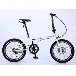 MUYU Fahrräder MUYU 20 Zoll Klapprad Faltfahrrad für Herren und Damen Doppelscheibenbremse Carbon Stahlrahmen Foldrider Folding City Bike, White 2, 24 inches