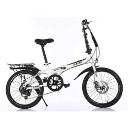 MYMGG Fahrräder MYMGG Faltbare Variable Geschwindigkeit Fahrrad Unisex Fahrrad Doppelscheibenbremse Carbon Stahlrahmen, White