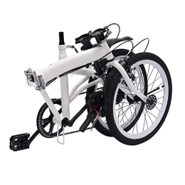 NeNchengLi 20" Faltrad Weiß 7-Gang, faltbares Urban Fahrrad Cruiser mit doppelter V-Bremse und höhenverstellbarem Sitz 70-100 mm Karbonstahl für Erwachsene Studenten