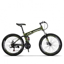 Neoron Fahrräder Neoron Klapp-Mountainbike, 21 / 27 Speed Steel Frame 26 Zoll Vorne Und Hinten Stoßdämpfer Dual Suspension Faltrad, Green, 21S