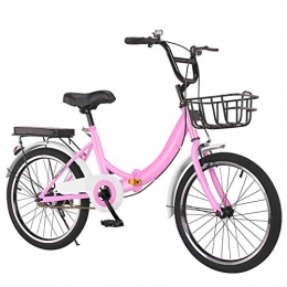 NIUYU Falträder NIUYU Folding Fahrrad, Ultraleicht Schüler Damen Faltrad Klapprad Single Speed Tragbare Citybike für Jungen-Mädchen Unisex City Commuter-Rosa-22Zoll
