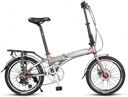 NMBD Klapprad Geschwindigkeit Fahrräder 20 Zoll Fahrrad Kleines Fahrrad, High Carbon Stahlrahmen, 7-Gang-Übertragungssystem, (Color : Grey, Size : 154 * 30 * 118CM)