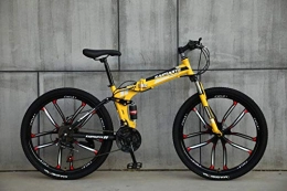  Falträder Novokart-faltbares Mountainbike, Fitness im Freien, Freizeitradfahren, 26 Inches(Zoll) 10 Cutter Wheel, gelb