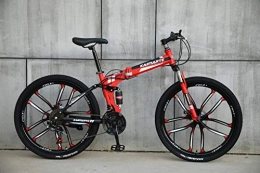  Falträder Novokart-faltbares Sport- / Mountainbike / Fitness im Freien / Freizeitradfahren / 24 inches (Zoll 10 Cutter Wheel, rot