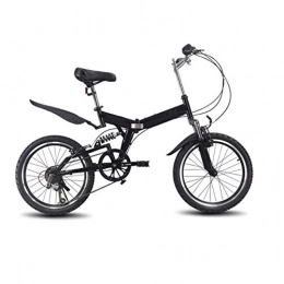 NQFL Fahrräder NQFL 6-Gang-20-Zoll-Faltrad Für Männer Und Frauen Tragbares Leichtes Fahrrad-Faltrad Für Erwachsene, Black