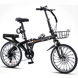 NYXBDD Faltbares Fahrrad Mit 7 Gängen, 16/20-Zoll-Rahmen Aus Hochfestem Kohlenstoffstahl - Tragbares Fahrrad Für Erwachsene Männer Und Frauen Teenager - Klapprad