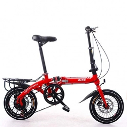 Mnjin Falträder Outdoor-Sport Faltrad, kleines faltbares Fahrrad für Männer und Frauen, 16"6-Gang-Fahrrad mit Stoßdämpfer und Doppelscheibenbremse, erwachsenes Studentenfahrrad