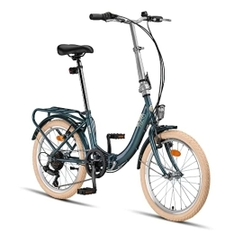 PACTO Fahrräder PACTO-Eight Hochwertiges Faltrad 27cm Stahlrahmen 20 Zoll Doppelwandige Aluminiumfelgen 6 Gang Shimano Umwerfer Klapprad Faltrad Zusammenklappbares Kompaktes Falträder Erwachsene (PATROUILLENGRÜN)