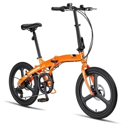 PACTO Fahrräder PACTO TWO - Klappfahrrad 27cm Aluminiumrahmen 20 Zoll Aluminiumräder 6 Speed Shimano Gänge Doppelscheibenbremse Faltrad Faltfahrrad einfach zu Falten in 10 Sekunden Klappräder (Orange) (Orange)