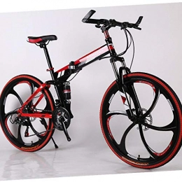 PengYuCheng Fahrräder PengYuCheng Faltbares Mountainbike, leicht zu tragen, im Kofferraum verstaut, 24-Gang, 26 Zoll, Stahlrahmen-Doppelscheibenbremse, Speichenrad, Radsatz-Doppelfederung, Geländefahrrad-q1