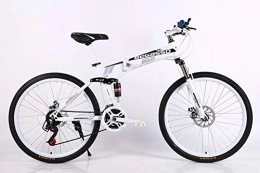 PengYuCheng Fahrräder PengYuCheng Faltbares Mountainbike, leicht zu transportieren, im Kofferraum verstaut, 24-Gang, 26 Zoll, Stahlrahmen-Doppelscheibenbremse, Speichenrad, Radsatz-Doppelfederung, Cross Country Bike Q4