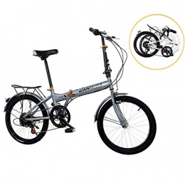 PLLXY Fahrräder PLLXY Citybike Vollsperrung, Leicht Kompakte Klapprad, 20in 7 Gang-schaltung Fahrrad Rear Carry Rack A 20in