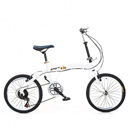 Premium Faltrad, 7 Gang 20 Zoll Faltrad Klappfahrrad Vorne Hinten Bremsen, Ultraleichtes Fashion-Faltrad Klapprad für Herren Damen und Jungen (Weiß)