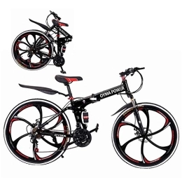 Generic Fahrräder Rennrad für Erwachsene, Outdoor-Mountainbike, 21-Gang-26-Zoll-Faltrad, Doppelscheibenbremse, Fahrräder, Fahrradräder, Doppelfederung, MTB-Fahrräder, Doppelscheibenbremse, Fahrräder für Erwachsene