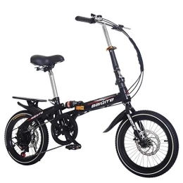 RR-YRL Fahrräder RR-YRL 20 Zoll Damen Faltrad, High Carbon Stahlrahmen, Doppelstoßdämpfung, Doppelscheibenbremse City Bike, Verstellbarer Sitz Bike, Schwarz