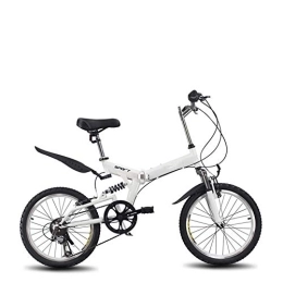 RR-YRL Fahrräder RR-YRL 20-Zoll-faltendes Fahrrad, Unisex, Doppel Fahrwerk, Doppelscheibenbremse, leicht zu transportieren, 5 Farben, Weiß