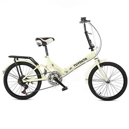 RR-YRL Fahrräder RR-YRL 20-Zoll-Folding Variable Speed ​​Bike, Faltrad für männliche und weibliche Studenten, Stoßdämpfer Bike, Stahl-Rahmen, Gelb
