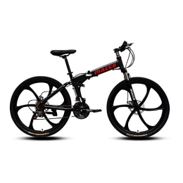 RR-YRL Fahrräder RR-YRL 26-Zoll-Adult Faltrad, Mountainbike, 27 Geschwindigkeitsänderung, Kohlenstoffstahl-Rahmen, Doppelstoßdämpfung vorne und hinten Mechanische Scheibenbremsen, Black 27 Speed