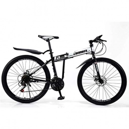SANLDEN Fahrräder SANLDEN Unisex-Mountainbike 26 Zoll Stahlrahmen mit hohem Kohlenstoffgehalt Faltrad 21 / 24 / 27 Geschwindigkeit Doppelscheibenbremse Pendlerstadt Fahrrad, Black, 27Speed